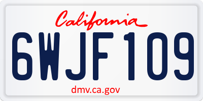 CA license plate 6WJF109