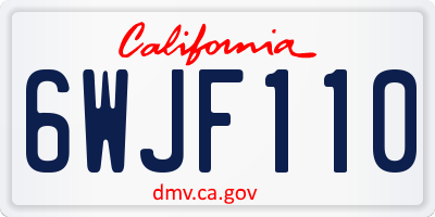 CA license plate 6WJF110