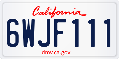 CA license plate 6WJF111