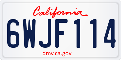 CA license plate 6WJF114