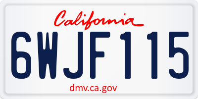 CA license plate 6WJF115