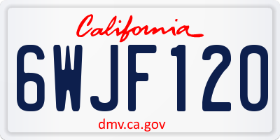 CA license plate 6WJF120