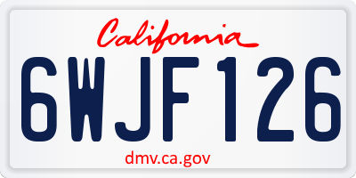 CA license plate 6WJF126