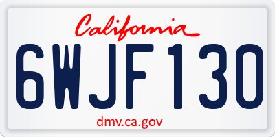CA license plate 6WJF130