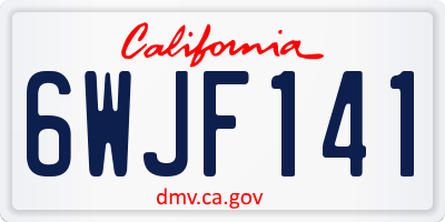 CA license plate 6WJF141