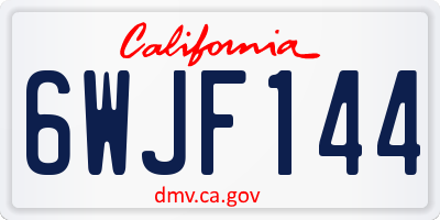 CA license plate 6WJF144