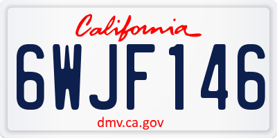 CA license plate 6WJF146