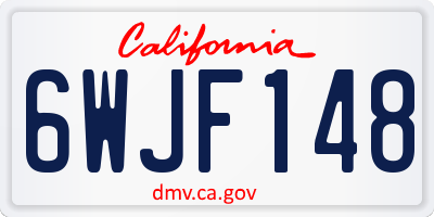 CA license plate 6WJF148