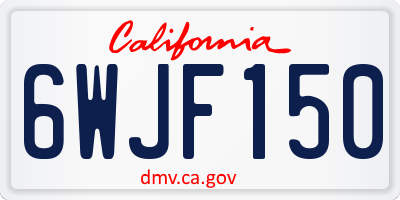 CA license plate 6WJF150