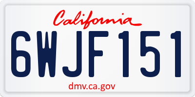 CA license plate 6WJF151