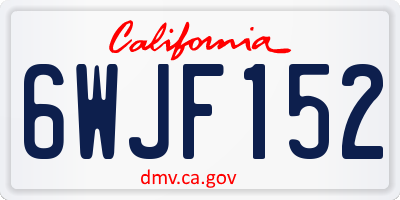 CA license plate 6WJF152