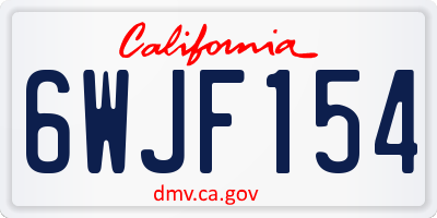 CA license plate 6WJF154