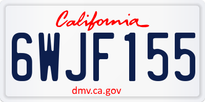 CA license plate 6WJF155