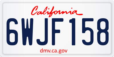 CA license plate 6WJF158