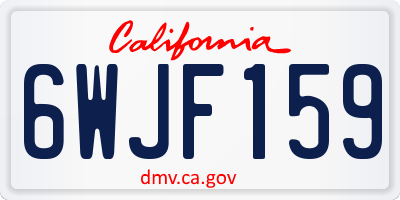 CA license plate 6WJF159
