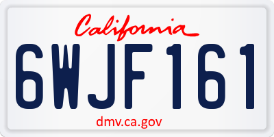 CA license plate 6WJF161