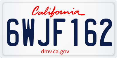 CA license plate 6WJF162