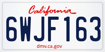 CA license plate 6WJF163