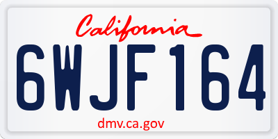 CA license plate 6WJF164