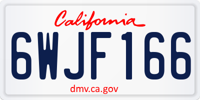 CA license plate 6WJF166
