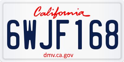 CA license plate 6WJF168