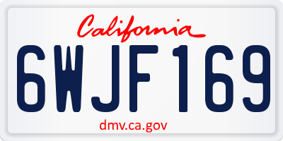 CA license plate 6WJF169