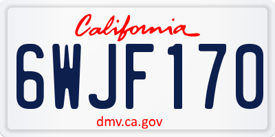 CA license plate 6WJF170