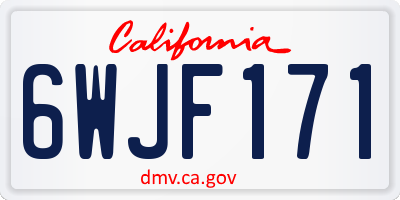 CA license plate 6WJF171