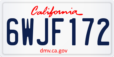 CA license plate 6WJF172