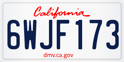CA license plate 6WJF173