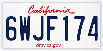 CA license plate 6WJF174