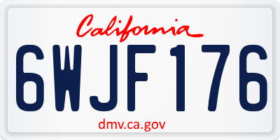 CA license plate 6WJF176