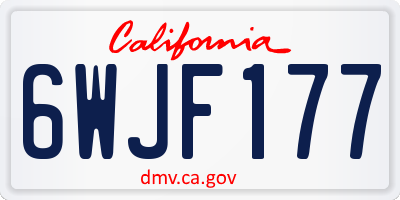 CA license plate 6WJF177