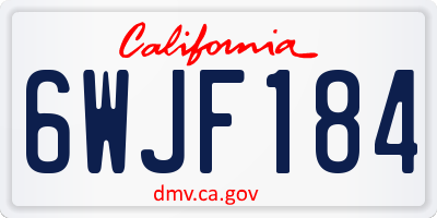 CA license plate 6WJF184