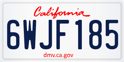 CA license plate 6WJF185