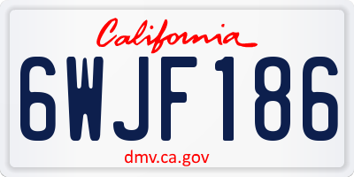 CA license plate 6WJF186