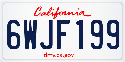 CA license plate 6WJF199