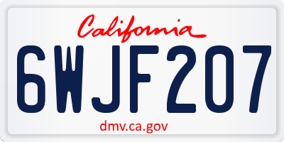 CA license plate 6WJF207