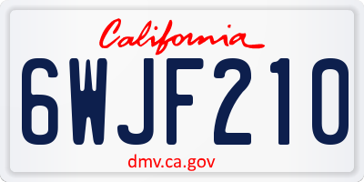 CA license plate 6WJF210