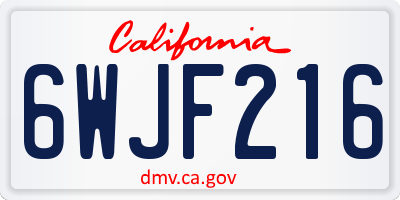 CA license plate 6WJF216