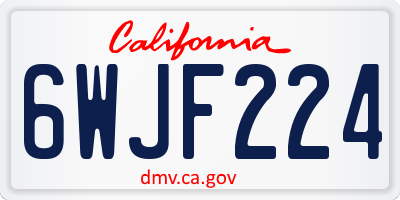 CA license plate 6WJF224