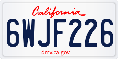CA license plate 6WJF226