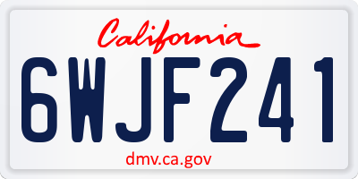 CA license plate 6WJF241