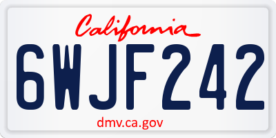CA license plate 6WJF242