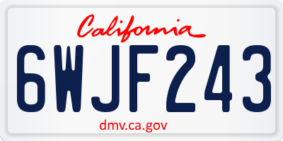 CA license plate 6WJF243