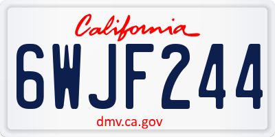 CA license plate 6WJF244