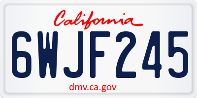 CA license plate 6WJF245