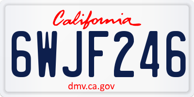 CA license plate 6WJF246