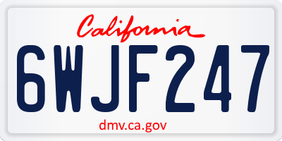 CA license plate 6WJF247