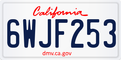 CA license plate 6WJF253